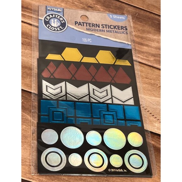 ArtSkills Crafters Closet geometric pattern Stickers Modern Metallics PA-6687 - Picture 1 of 4